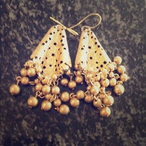 Stylish gold fashion earrings.